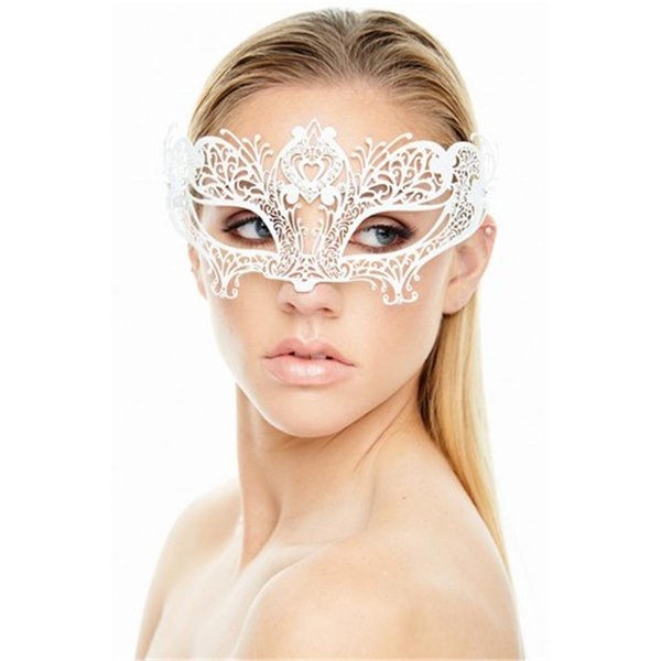 Supriseitsme White with Clear Rhinestones Classic Royal Masquerade Mask One Size SU1593389